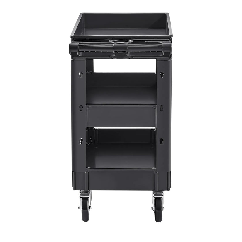 VEVOR Utility Service Cart 3 Shelf 550LBS 360° Swivel Wheels (2 with Brakes)