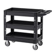 VEVOR Utility Service Cart 3 Shelf 550LBS 360° Swivel Wheels (2 with Brakes)