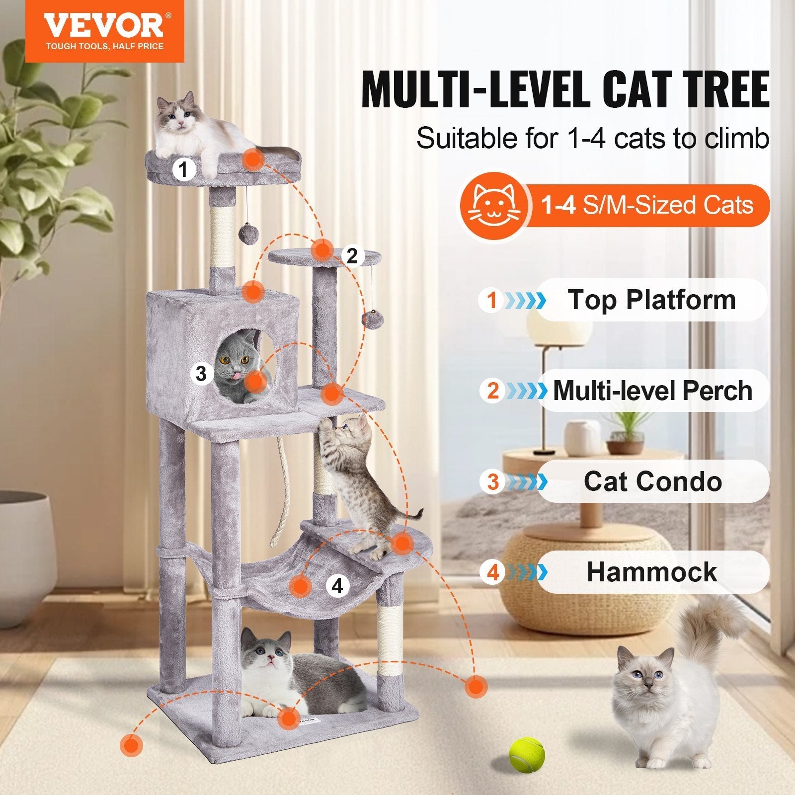VEVOR Cat Tree 56.2