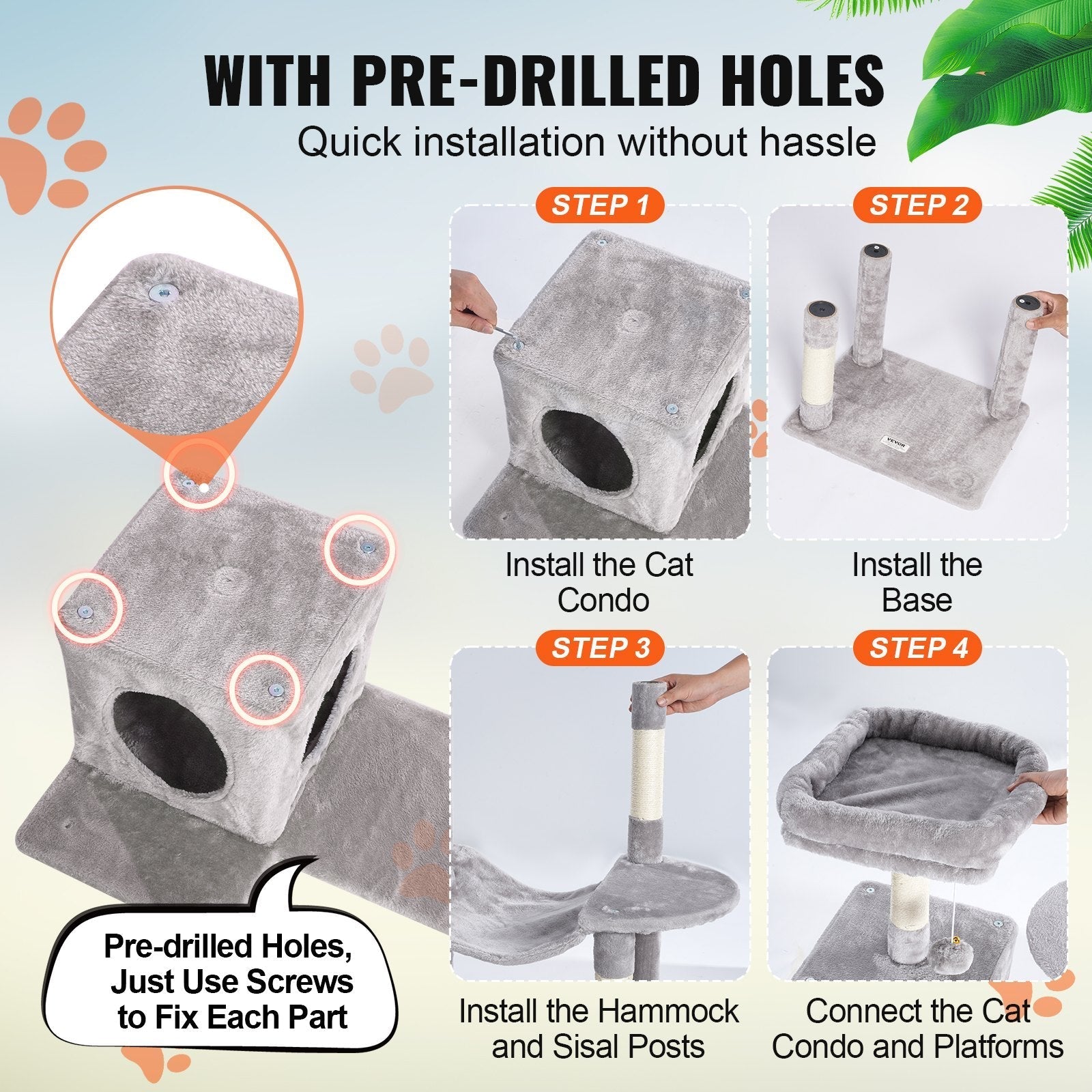 VEVOR Cat Tree 56.2