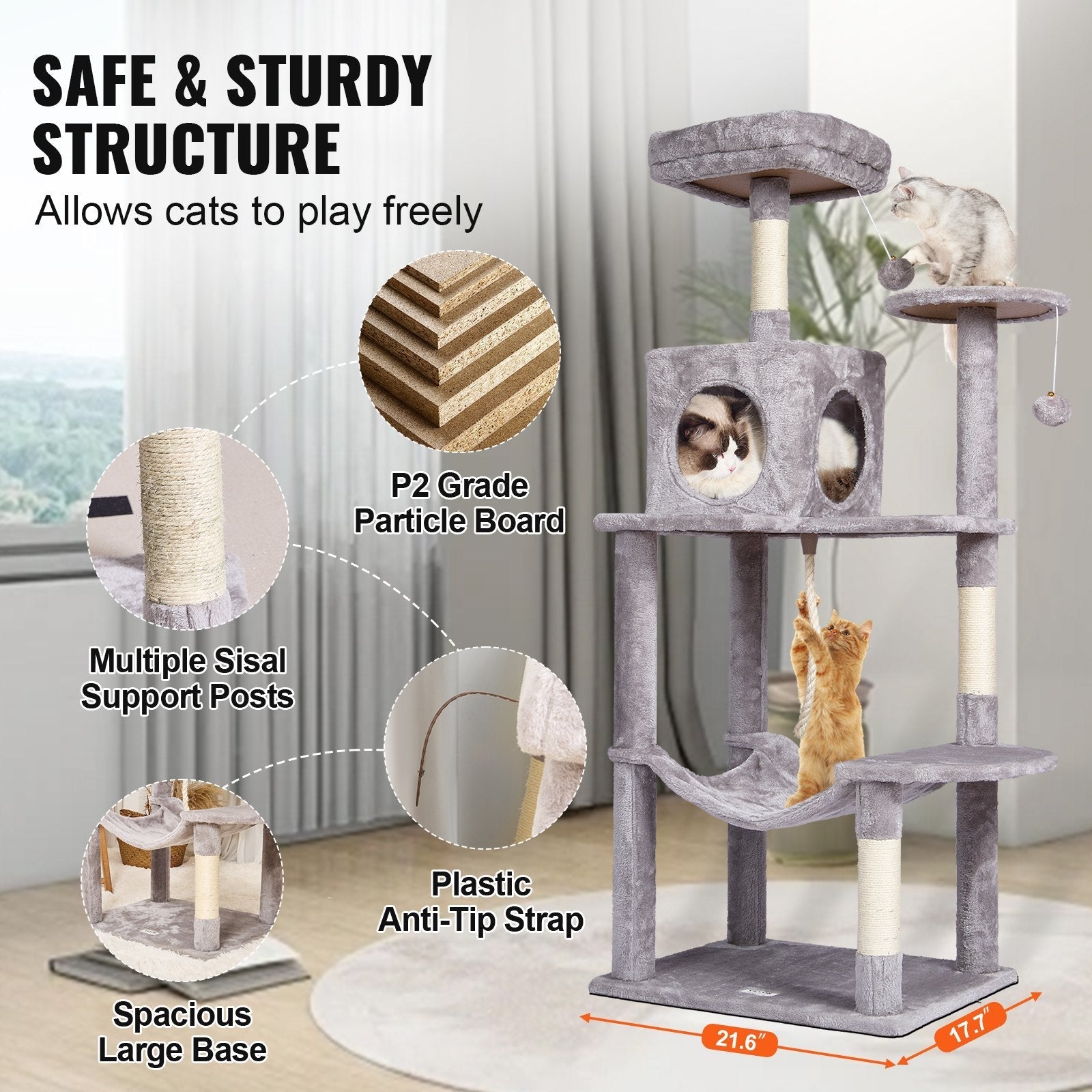 VEVOR Cat Tree 56.2