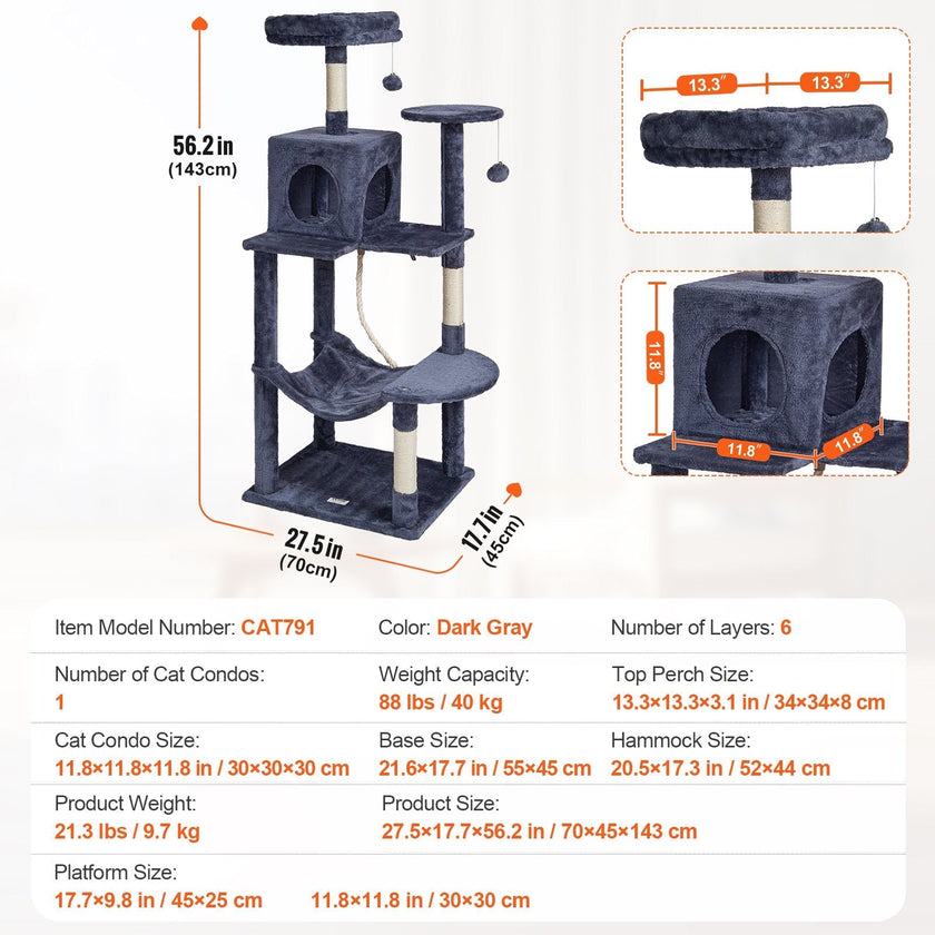 VEVOR Cat Tree 56.2