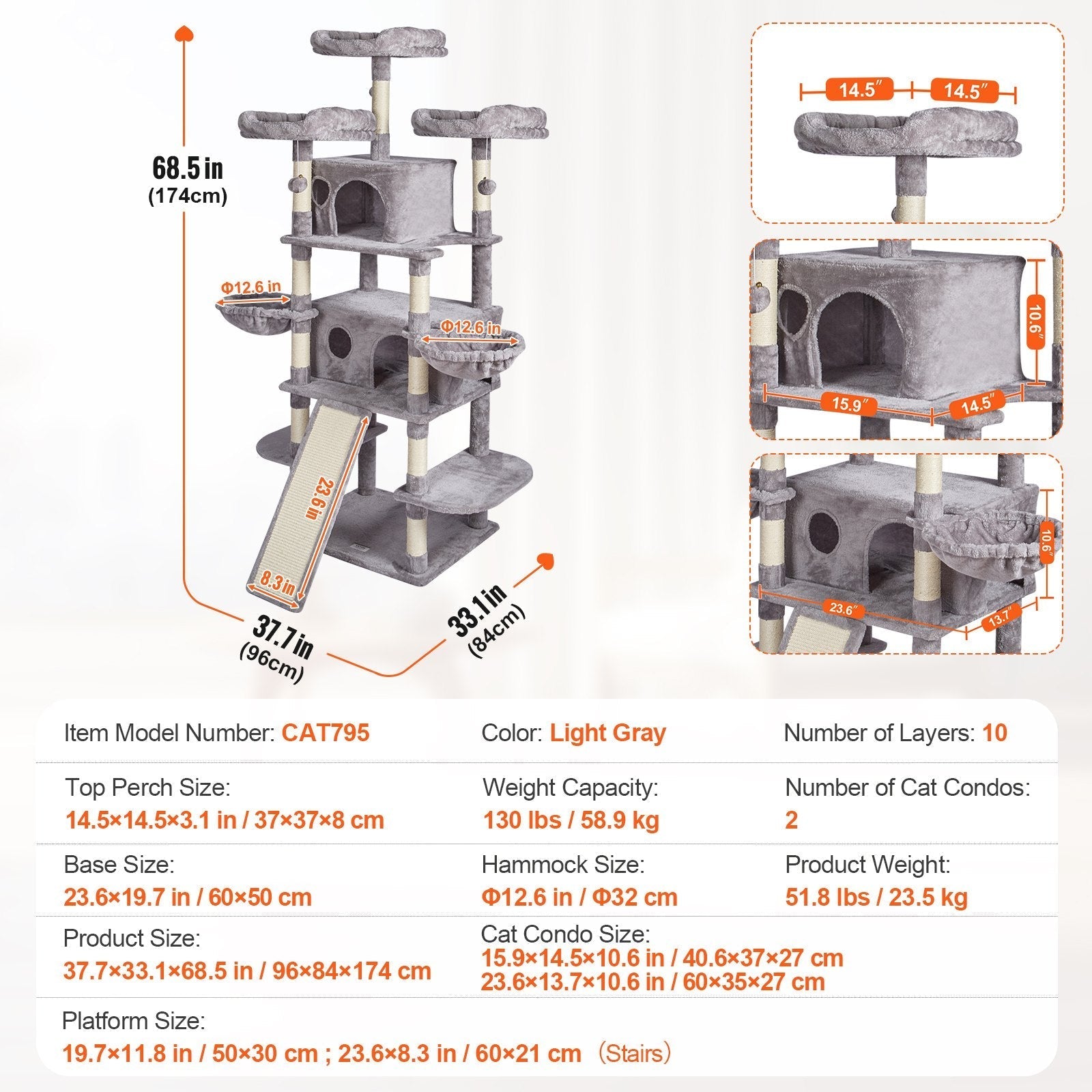 VEVOR Cat Tree 68.5