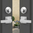 VEVOR Double Door Handle Set Double Door Lock Set Satin Nickel Square Door Lever