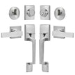 VEVOR Double Door Handle Set Double Door Lock Set Satin Nickel Square Door Lever