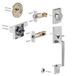 VEVOR Double Door Handle Set Double Door Lock Set Satin Nickel Square Door Lever