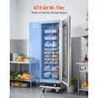 16-Tier Commercial Food Warming Cabinet, 1800W Stainless Steel Hot Box with Glass Door, Adjustable Shelves & Water Tray