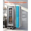16-Tier Commercial Food Warming Cabinet, 1800W Stainless Steel Hot Box with Glass Door, Adjustable Shelves & Water Tray