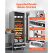 16-Tier Commercial Food Warming Cabinet, 1800W Stainless Steel Hot Box with Glass Door, Adjustable Shelves & Water Tray