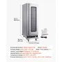 16-Tier Commercial Food Warming Cabinet, 1800W Stainless Steel Hot Box with Glass Door, Adjustable Shelves & Water Tray