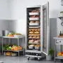 16-Tier Commercial Food Warming Cabinet, 1800W Stainless Steel Hot Box with Glass Door, Adjustable Shelves & Water Tray