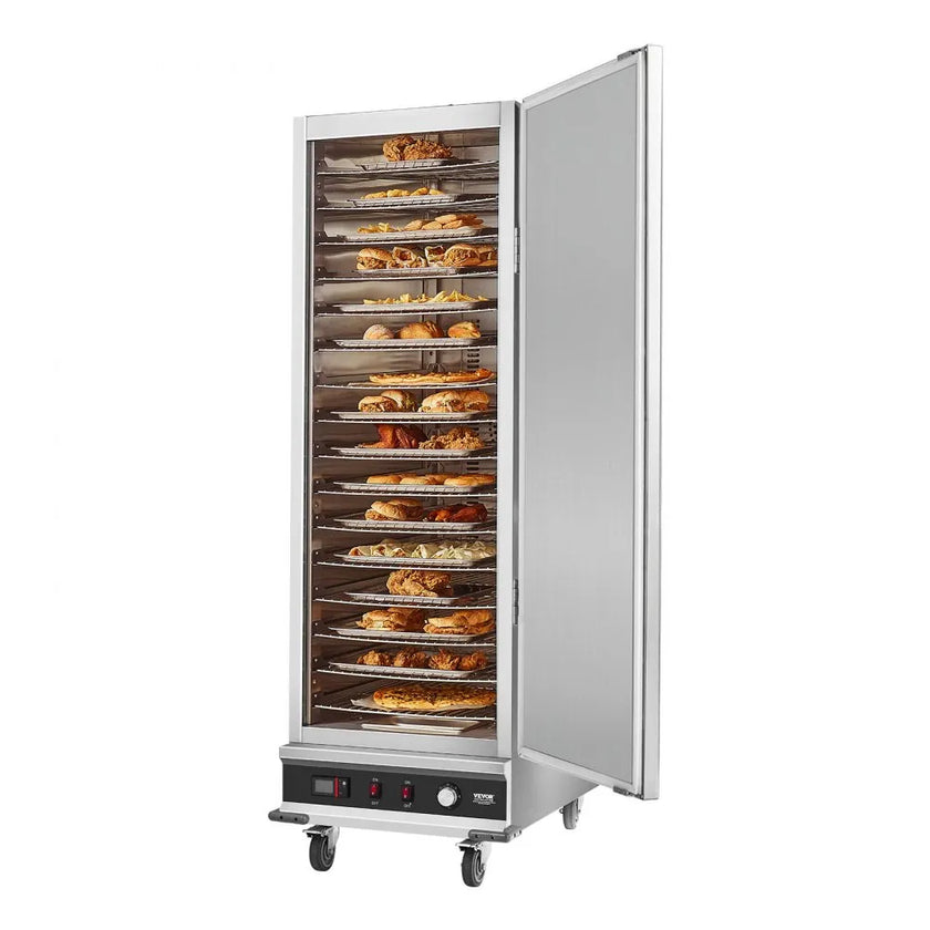VEVOR Hot Box Food Warmer 16-Tier Concession Warming Cabinet with Water Tray