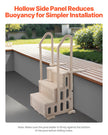 VEVOR 3-Step Taupe Pool Ladder of 2 Handrails Supports 400 lb for 36-48 In Pools