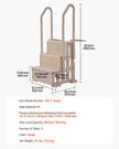 VEVOR 3-Step Taupe Pool Ladder of 2 Handrails Supports 400 lb for 36-48 In Pools