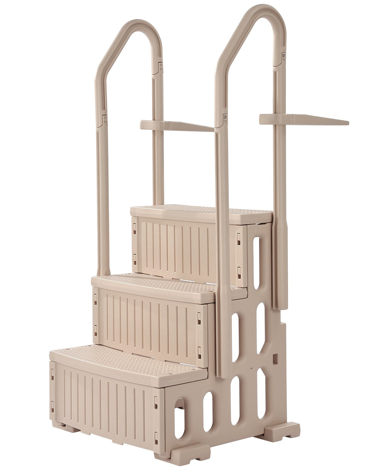 VEVOR 3-Step Taupe Pool Ladder of 2 Handrails Supports 400 lb for 36-48 In Pools