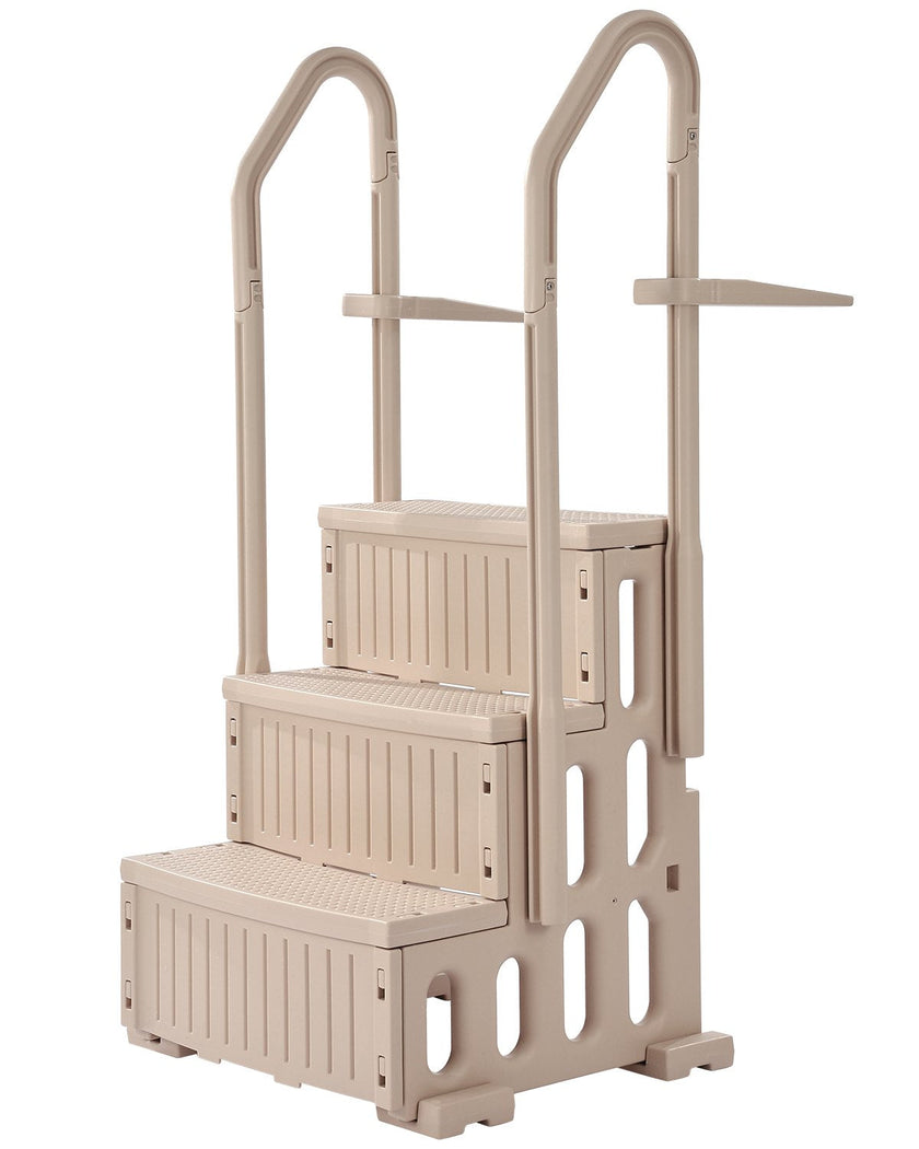 VEVOR 3-Step Taupe Pool Ladder of 2 Handrails Supports 400 lb for 36-48 In Pools