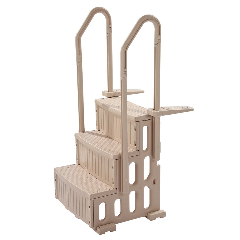 VEVOR 3-Step Taupe Pool Ladder of 2 Handrails Supports 400 lb for 36-48 In Pools