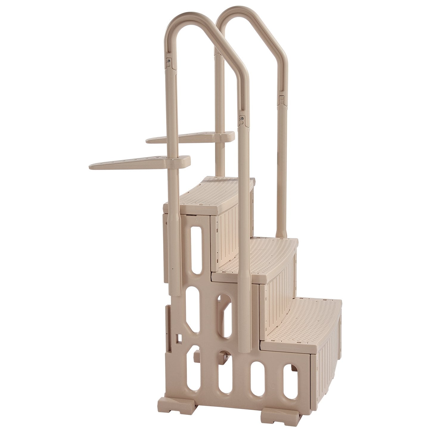 VEVOR 3-Step Taupe Pool Ladder of 2 Handrails Supports 400 lb for 36-48 In Pools