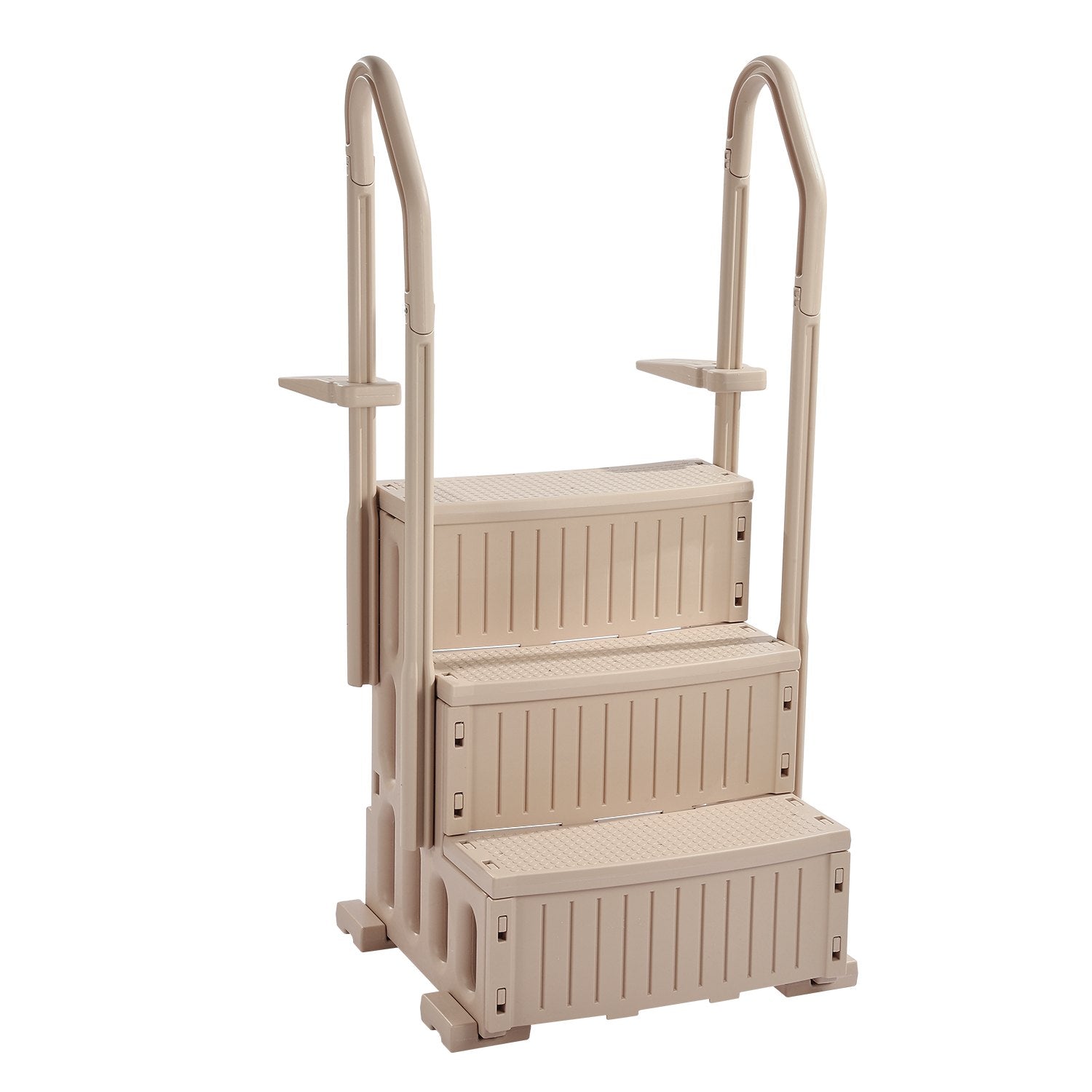VEVOR 3-Step Taupe Pool Ladder of 2 Handrails Supports 400 lb for 36-48 In Pools