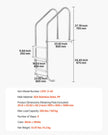 VEVOR Robust Stainless Steel Pool Ladder 3-Step & 2 Handrails for 48-54 In Pool