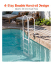 VEVOR Thickened 4-Step Pool Ladder 2 Handrails Loads 300 lb for 48-54 In Pool