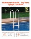 VEVOR Thickened 4-Step Pool Ladder 2 Handrails Loads 300 lb for 48-54 In Pool