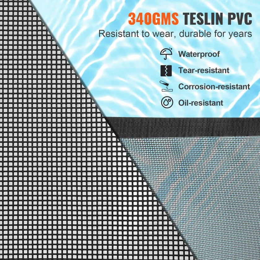 VEVOR Pool Fence, 4 x 72 FT Pool Fences for Inground Pools, Removable Child Safety Pool Fencing, Easy DIY Installation Swimming Pool Fence, 340gms Teslin PVC Pool Fence Mesh Protects Kids and Pets