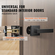 VEVOR Entry Lever Door Handle, 1 PC Black Entry Knob, Lock and Key Locking Lever Set, Contemporary Square Door Lever, Reversible for Right and Left Sided Doors, 45° Rotation to Open, for Front Door