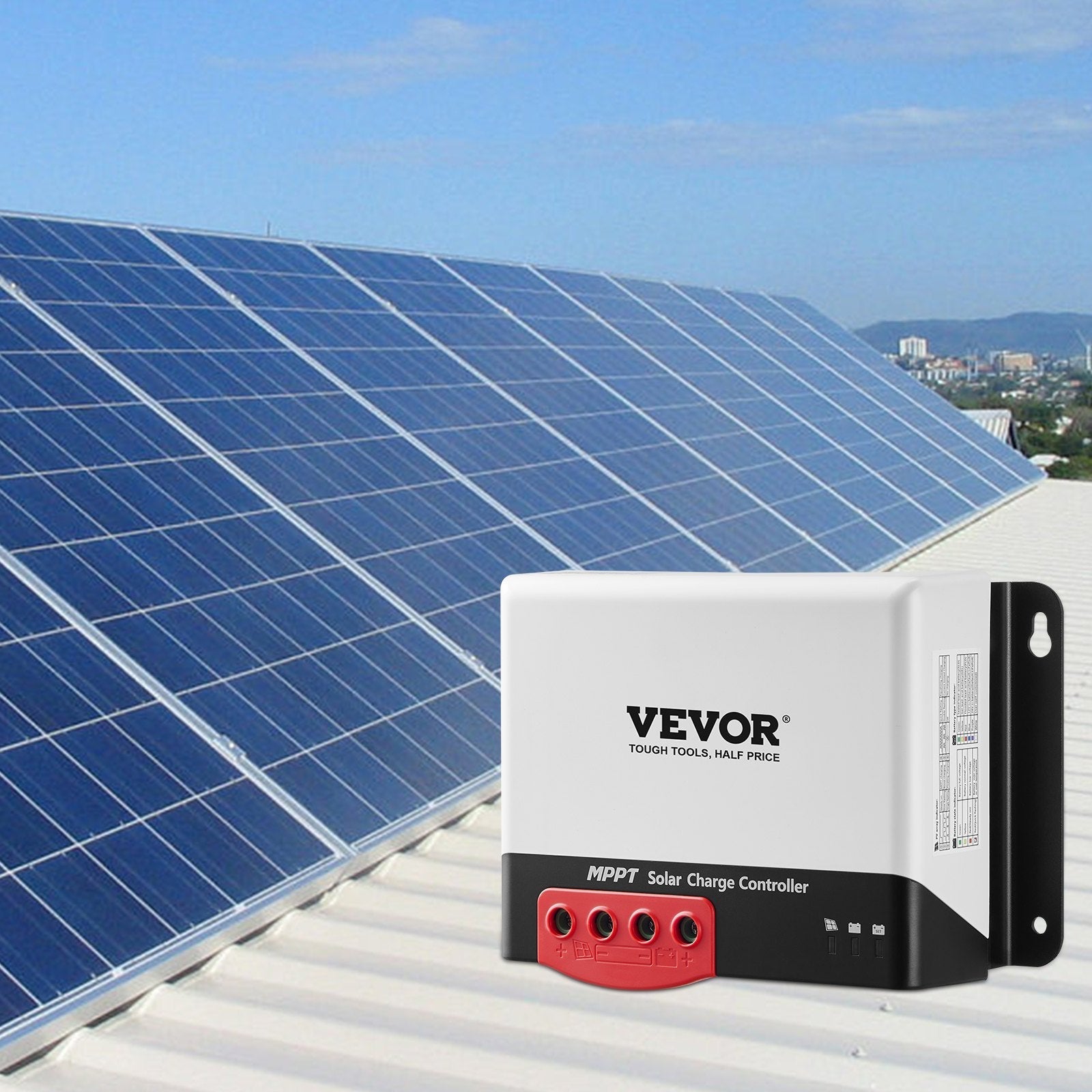 VEVOR 40A MPPT Solar Charge Controller, 12V / 24V Auto DC Input, Solar Panel Regulator Charger with Bluetooth Module, 98% Charging Efficiency for Sealed(AGM), Gel, Flooded and Lithium Battery Charging