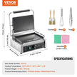 VEVOR Commercial Panini Press Grill Electric Sandwich Maker Griddle Plate 14