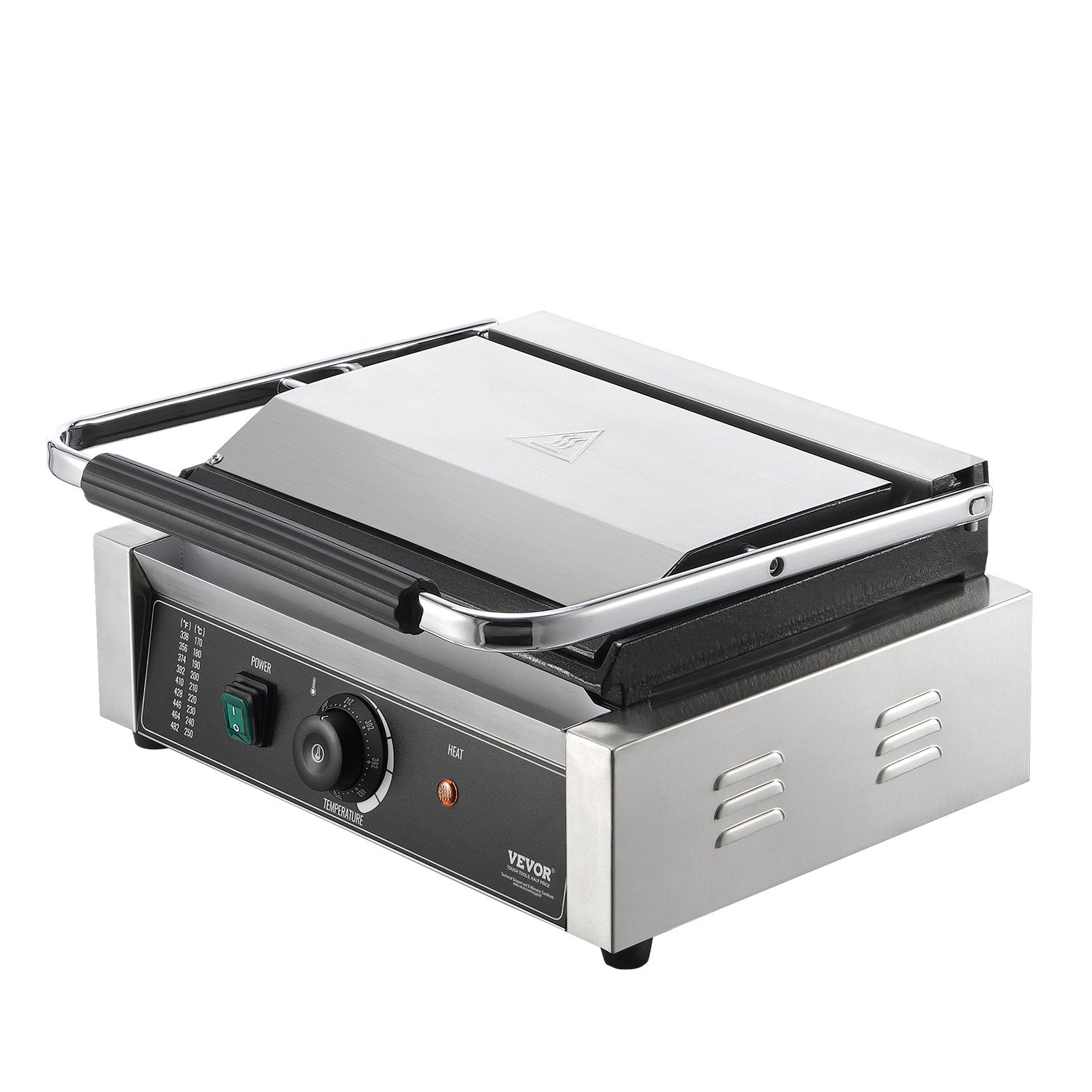 VEVOR Commercial Panini Press Grill Electric Sandwich Maker Griddle Plate 14
