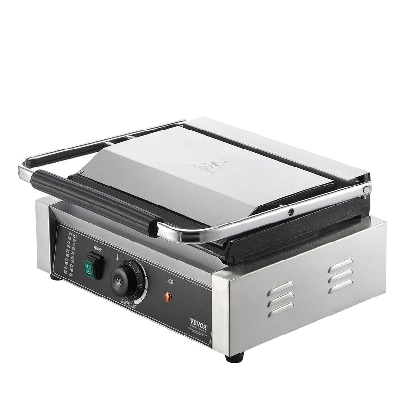 VEVOR Commercial Panini Press Grill Electric Sandwich Maker Griddle Plate 14
