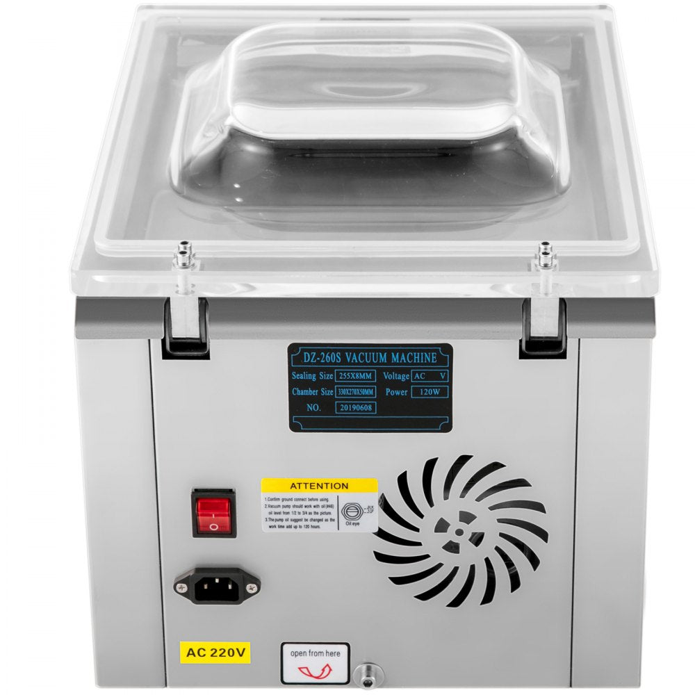 VEVOR Chamber Vacuum Sealer Machine DZ 260S Commercial Kitchen Food Chamber Vacuum Sealer, 110V Packaging Machine Sealer for Food Saver, Home, Commercial Using