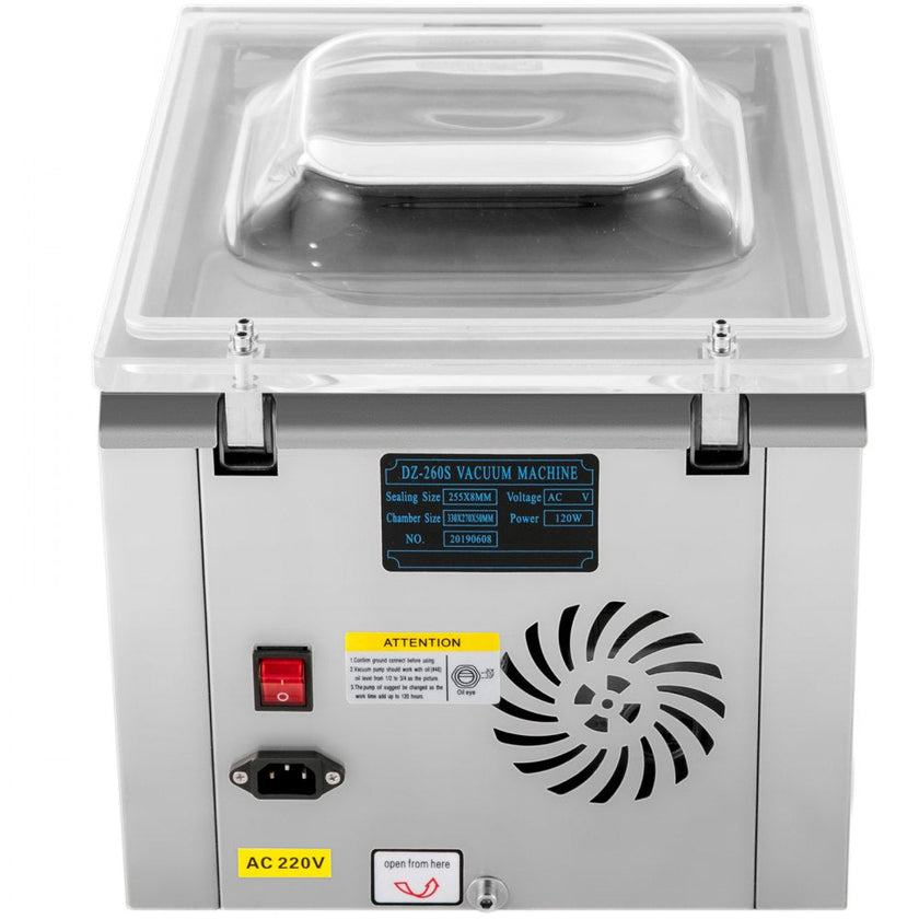 VEVOR Chamber Vacuum Sealer Machine DZ 260S Commercial Kitchen Food Chamber Vacuum Sealer, 110V Packaging Machine Sealer for Food Saver, Home, Commercial Using