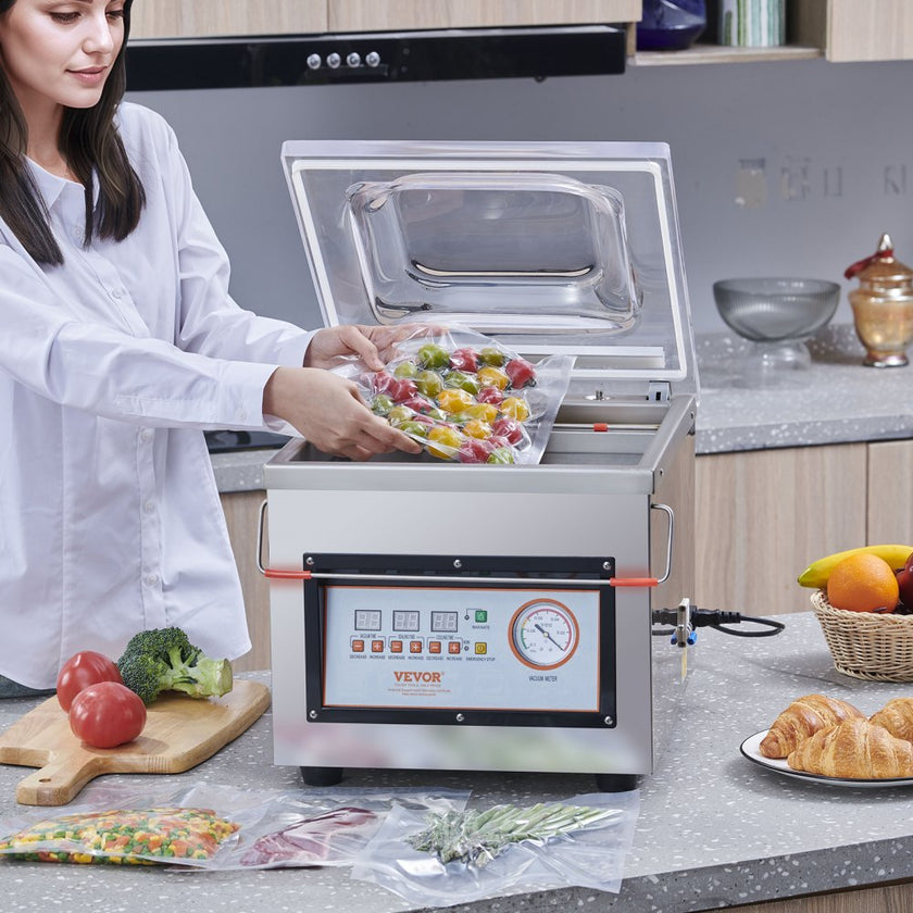 VEVOR Chamber Vacuum Sealer, DZ-260C 6 m3/h Pump Rate, Excellent Sealing Effect with Automatic Control, 320W Professional Foods Packaging Machine Used for Fresh Meats, Fruit, and Sauces