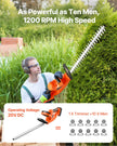 VEVOR Cordless Electric Hedge Trimmer 20V 2A Battery 20in Dual-Action Blade