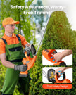 VEVOR Cordless Electric Hedge Trimmer 20V 2A Battery 20in Dual-Action Blade