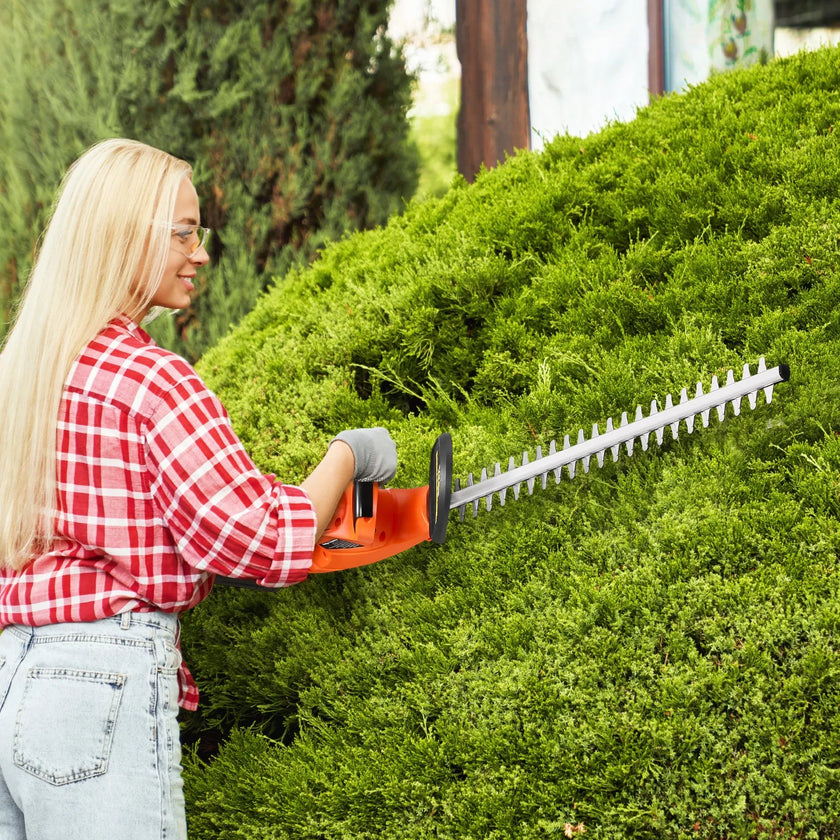 VEVOR Cordless Electric Hedge Trimmer 20V 2A Battery 20in Dual-Action Blade