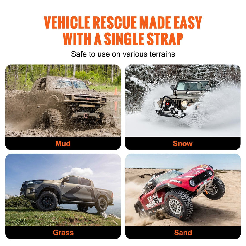 VEVOR ATV Car Tow Strap with Hooks 2