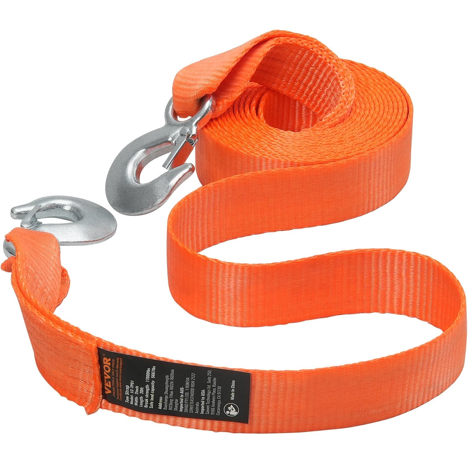 VEVOR ATV Car Tow Strap with Hooks 2