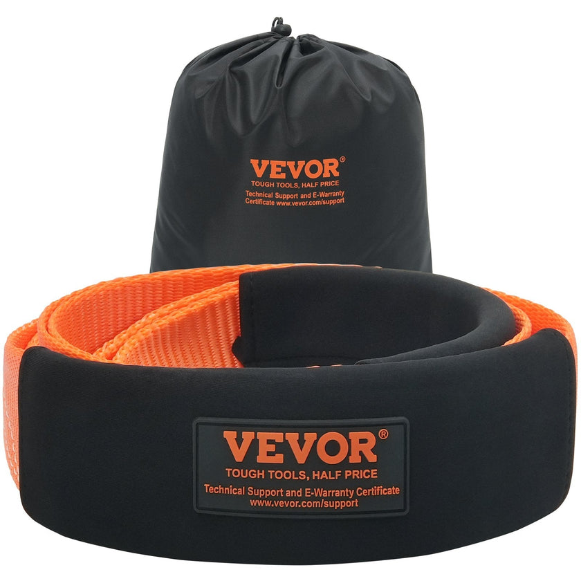 VEVOR Recovery Tow Strap 3 inches, 8 feet 36,000 lbs Break Strength, Triple Reinforced Loop Straps, Tree Saver, Winch Line Extension Strap, Off Road Towing and Recovery, Extreme Weather Resistance