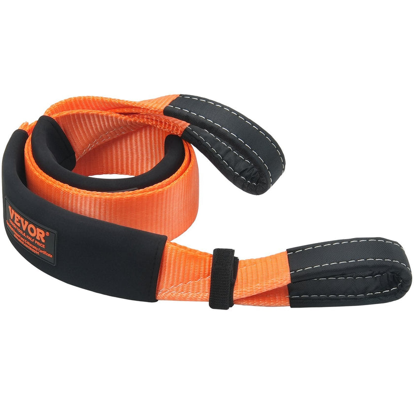 VEVOR Recovery Tow Strap 3 inches, 8 feet 36,000 lbs Break Strength, Triple Reinforced Loop Straps, Tree Saver, Winch Line Extension Strap, Off Road Towing and Recovery, Extreme Weather Resistance