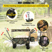 VEVOR Collapsible Wagon Cart Camouflage, Foldable Wagon Cart Removable Canopy 600D Oxford Cloth, Collapsible Wagon Oversized Wheels, Portable Folding Wagon Adjustable Handles, Beach, Garden, Sports