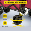 VEVOR Red Collapsible Wagon Cart, Foldable Wagon Cart Removable Canopy 600D Oxford Cloth, Collapsible Wagon Oversized Wheels Portable Folding Wagon Adjustable Handles, For Beach, Garden, Sports