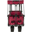 VEVOR Red Collapsible Wagon Cart, Foldable Wagon Cart Removable Canopy 600D Oxford Cloth, Collapsible Wagon Oversized Wheels Portable Folding Wagon Adjustable Handles, For Beach, Garden, Sports