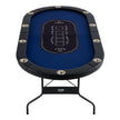 VEVOR 10 Player Foldable Poker Table, Blackjack Texas Holdem Poker Table with Padded Rails and Stainless Steel Cup Holders, Portable Folding Card Board Game Table, 84