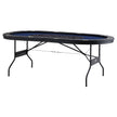 VEVOR 10 Player Foldable Poker Table, Blackjack Texas Holdem Poker Table with Padded Rails and Stainless Steel Cup Holders, Portable Folding Card Board Game Table, 84