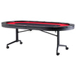 VEVOR 10 Player Foldable Poker Table, Blackjack Texas Holdem Poker Table with Padded Rails and Stainless Steel Cup Holders, Portable Folding Card Board Game Table, 90