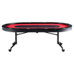 VEVOR 10 Player Foldable Poker Table, Blackjack Texas Holdem Poker Table with Padded Rails and Stainless Steel Cup Holders, Portable Folding Card Board Game Table, 90