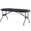 VEVOR 8 Player Foldable Poker Table, Blackjack Texas Holdem Poker Table with Padded Rails and Stainless Steel Cup Holders, Portable Folding Card Board Game Table, 72